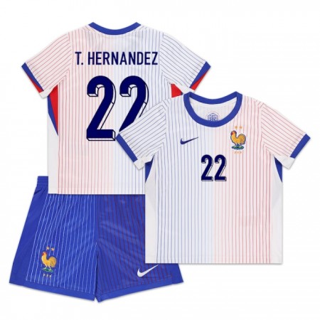 Fotbalové dresy Francie T. Hernandez 22 Dětské Venkovní Dres ME 2024 Krátký Rukáv